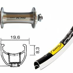 Mavic Open Pro Sort Forhjul Shimano 105 Nav