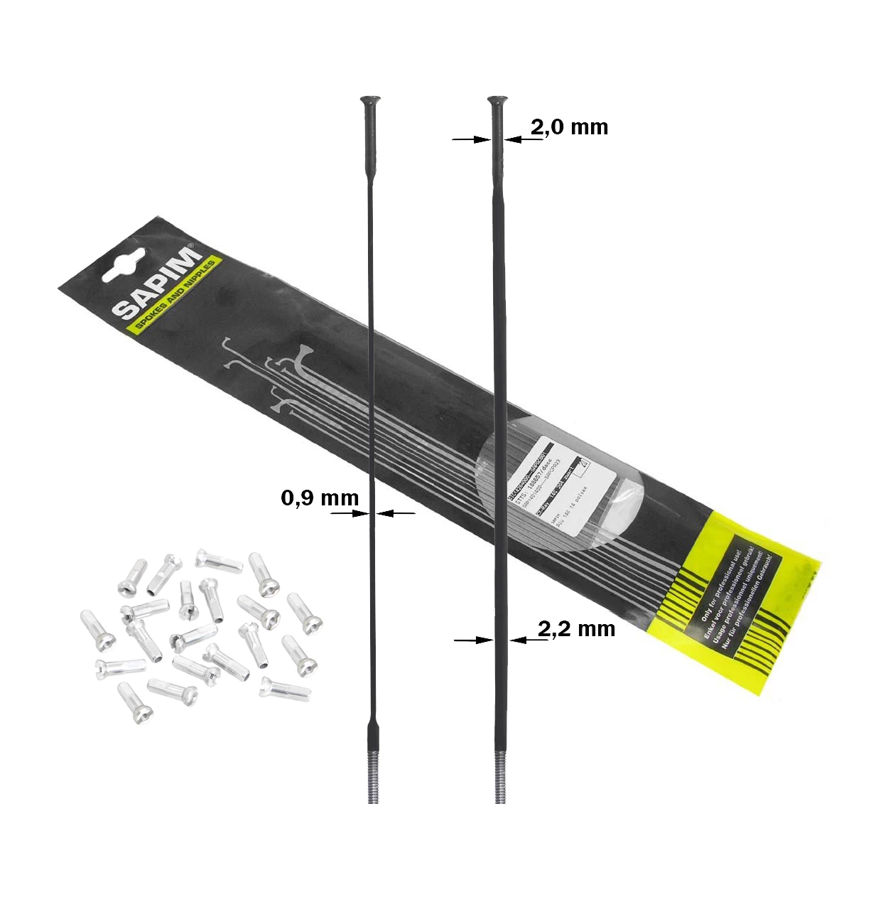 Sapim CX-Ray Straightpull 294mm Sorte Eger Med Nipler 20stk 3 Sapim CX-Ray Straightpull 294mm Sorte Eger Med Nipler 20stk